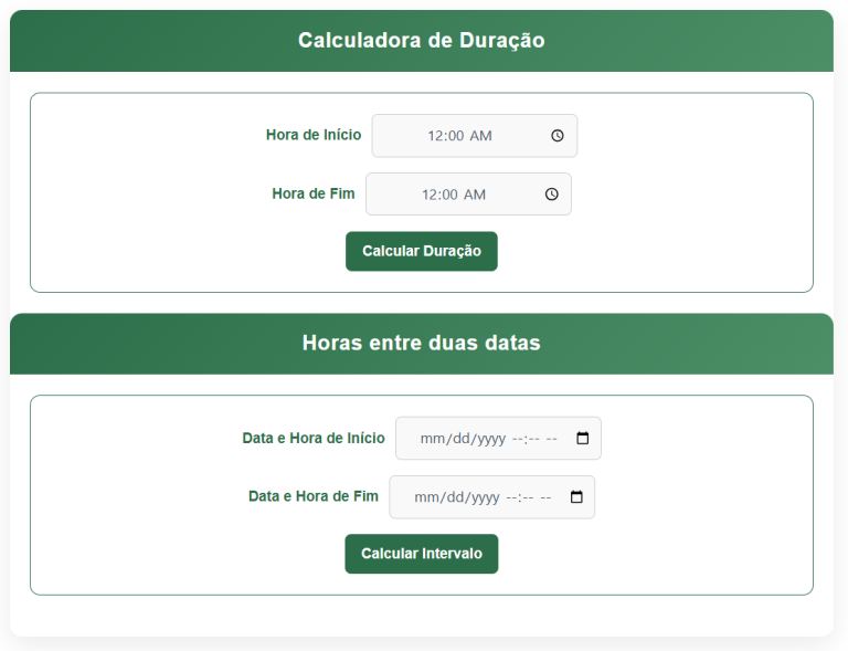Calculadora de Horas - Calcular dias úteis, horas e minutos